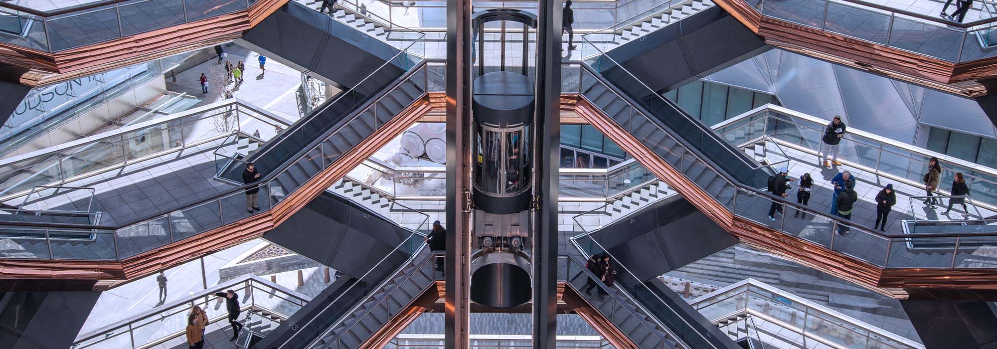 The elevator in the Vessel at Hudson Yards New York City