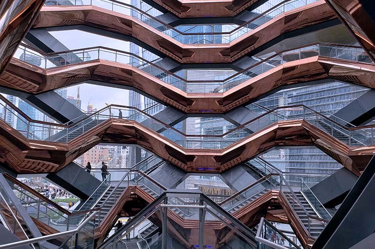 The Vessel at Hudson Yards internal view of the 154 sets of stairs